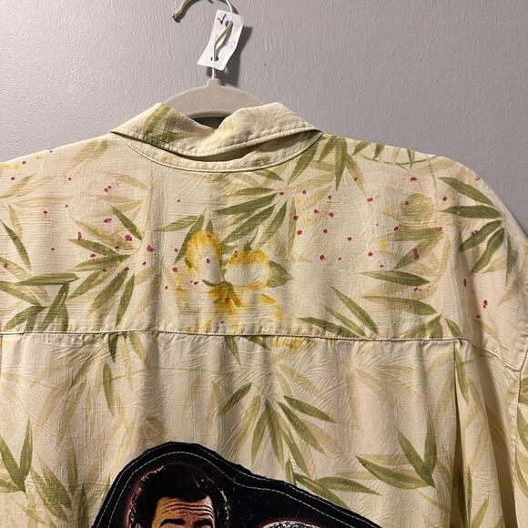 Ace Ventura up cycle button shirt silk hand painted one of a kind - Picture 5 of 9